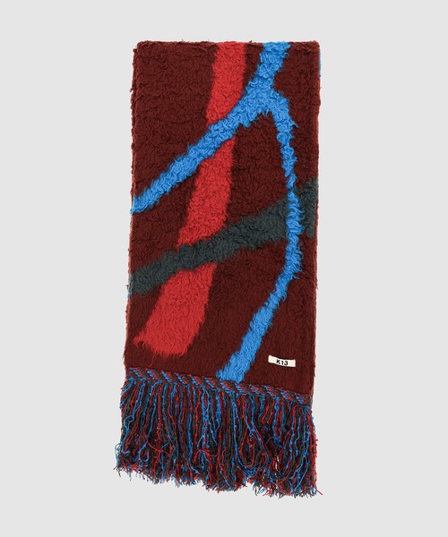 KHOKI（コッキ）の「Jacquard-design muffler（マフラー・メンズ・レッド/グリーン/ブラック・FREE）」の3枚目の写真