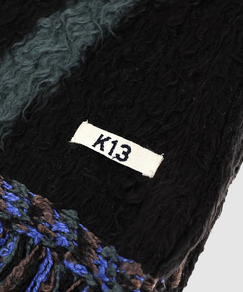 KHOKI（コッキ）の「Jacquard-design muffler（マフラー・メンズ・レッド/グリーン/ブラック・FREE）」の5枚目の写真