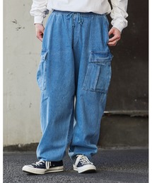 MODISH GAZE（モディシュガゼ）の「【MODISH GAZE】デニムイージーカーゴパンツ（デニムパンツ）」