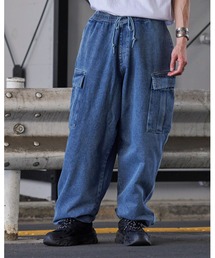 MODISH GAZE（モディシュガゼ）の「【MODISH GAZE】デニムイージーカーゴパンツ（デニムパンツ）」