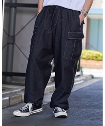 MODISH GAZE（モディシュガゼ）の「【MODISH GAZE】デニムイージーカーゴパンツ（デニムパンツ）」