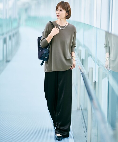 自由区（ジユウク）の「ドレーピーサテンベイカー パンツ（その他パンツ・レディース・ブラウン系/ブラック系・46/44）」の14枚目の写真