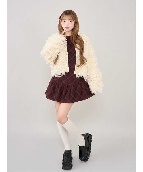 Darich（ダーリッチ）の「タータンチェックノースリミニワンピース