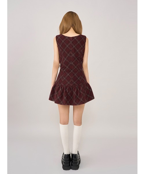 【♡】Darich チェック柄 ノースリーブワンピース ダーリッチ Darich タータンチェックノースリミニワンピース