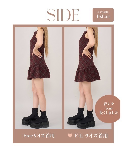 DARICH ノースリーブチェックミニワンピース　FLサイズ Darich ワンピース タータンチェックノースリミニワンピース