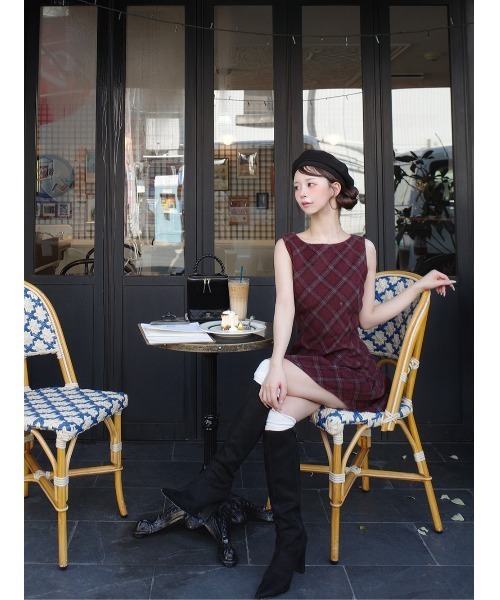 【新品】Darich タータンチェックノースリミニワンピース Darich ワンピース タータンチェックノースリミニワンピース