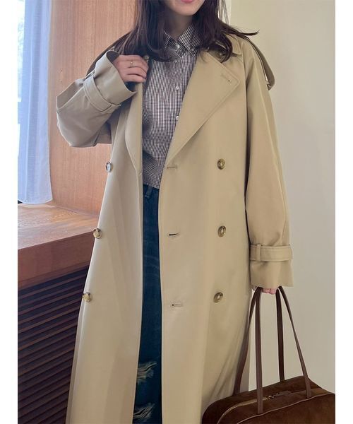 Mila Owen(ミラオーウェン)の「オーバーサイズトレンチコート(トレンチコート・レディース・ベージュ/モカ/ネイビー・0/1)」の8枚目の写真