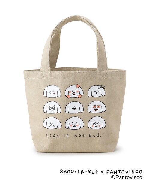SHOO・LA・RUE(シューラルー)の「【パントビスコ/ぺろち】ミニトートバッグ(トートバッグ・レディース・ベージュ/ブルー系9・00)」の2枚目の写真