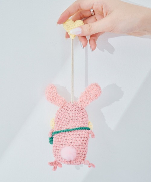 macaroni edge（マカロニエッジ）の「〈macaroni edge/マカロニエッジ〉毛糸のマスコット キーケース うさぎ（キーケース/キーアクセサリー・レディース・グレー/ピンク/ブラック/ホワイト・ONE SIZE）」の9枚目の写真