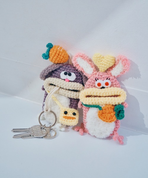 macaroni edge（マカロニエッジ）の「〈macaroni edge/マカロニエッジ〉毛糸のマスコット キーケース うさぎ（キーケース/キーアクセサリー・レディース・グレー/ピンク/ブラック/ホワイト・ONE SIZE）」の13枚目の写真