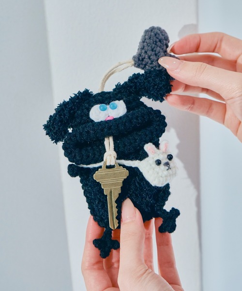 macaroni edge（マカロニエッジ）の「〈macaroni edge/マカロニエッジ〉毛糸のマスコット キーケース うさぎ（キーケース/キーアクセサリー・レディース・グレー/ピンク/ブラック/ホワイト・ONE SIZE）」の19枚目の写真