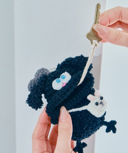 macaroni edge（マカロニエッジ）の「〈macaroni edge/マカロニエッジ〉毛糸のマスコット キーケース うさぎ（キーケース/キーアクセサリー・レディース・グレー/ピンク/ブラック/ホワイト・ONE SIZE）」の17枚目の写真