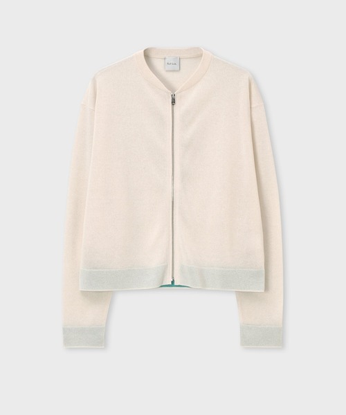 Paul Smith - 【加古川店】 中古 Paul Smith | ポール・スミス カーディガン シアー コンビネーション カーディガン KN127 ホワイト サイズ：M 【112】 加古川店】 中古 Paul Smith | ポール・スミス カーディガン