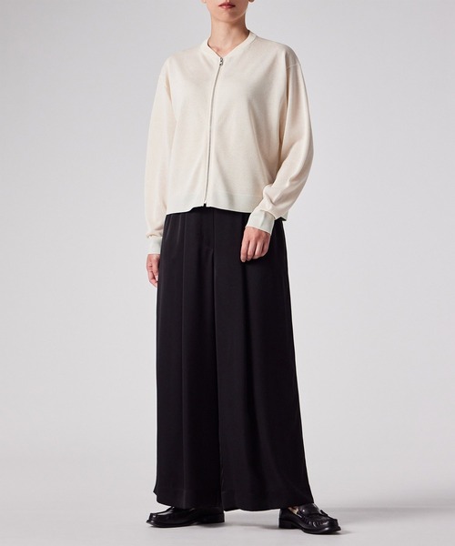 Paul Smith（ポールスミス）の「ウィメンズ シアー ニット ブルゾン / 255225 KN131（カーディガン/ボレロ・レディース・オフホワイト/ブラック・MEDIUM）」の11枚目の写真