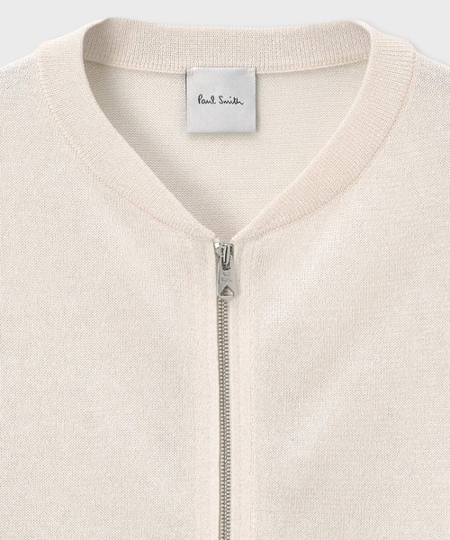 Paul Smith（ポールスミス）の「ウィメンズ シアー ニット ブルゾン / 255225 KN131（カーディガン/ボレロ・レディース・オフホワイト/ブラック・MEDIUM）」の13枚目の写真
