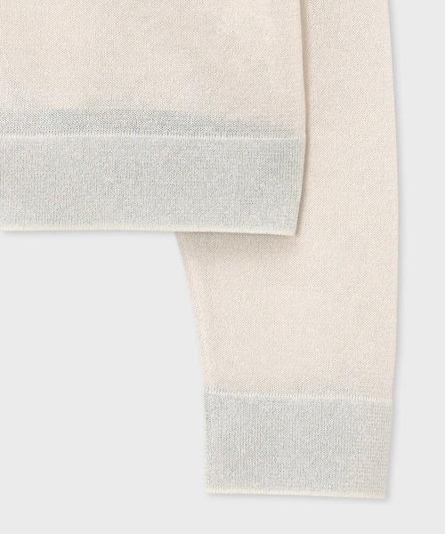 Paul Smith（ポールスミス）の「ウィメンズ シアー ニット ブルゾン / 255225 KN131（カーディガン/ボレロ・レディース・オフホワイト/ブラック・MEDIUM）」の14枚目の写真