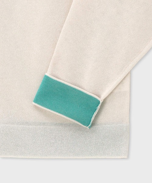 Paul Smith（ポールスミス）の「ウィメンズ シアー ニット ブルゾン / 255225 KN131（カーディガン/ボレロ・レディース・オフホワイト/ブラック・MEDIUM）」の15枚目の写真