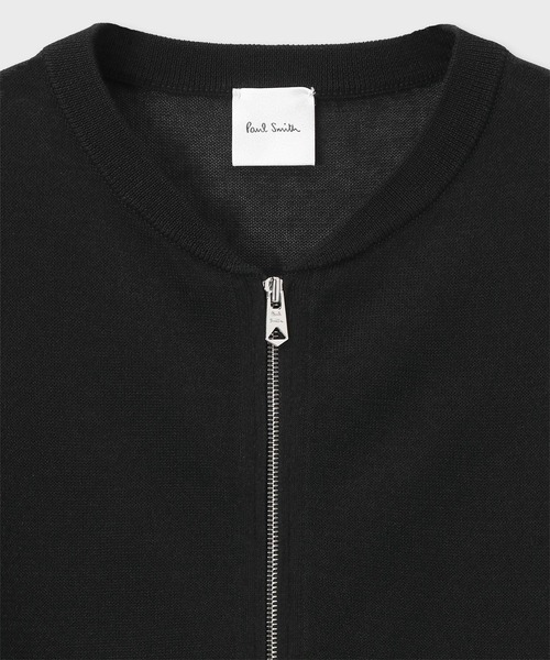 Paul Smith（ポールスミス）の「ウィメンズ シアー ニット ブルゾン / 255225 KN131（カーディガン/ボレロ・レディース・オフホワイト/ブラック・MEDIUM）」の7枚目の写真