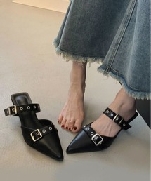 WEGO/スクエアトゥヒールパンプス