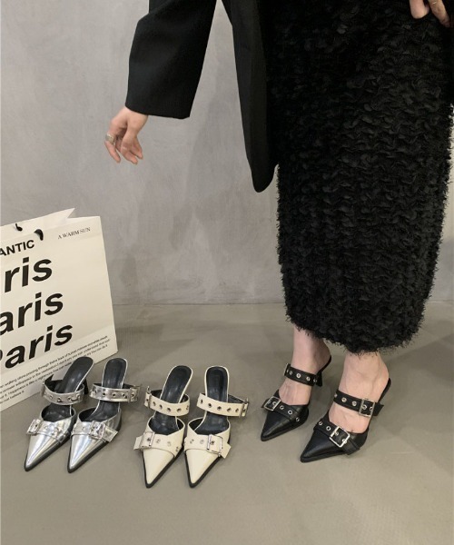 WEGO(ウィゴー)の「WEGO/スクエアトゥヒールパンプス(パンプス・レディース・シルバー/ホワイト/ブラック・MEDIUM/LARGE)」の9枚目の写真