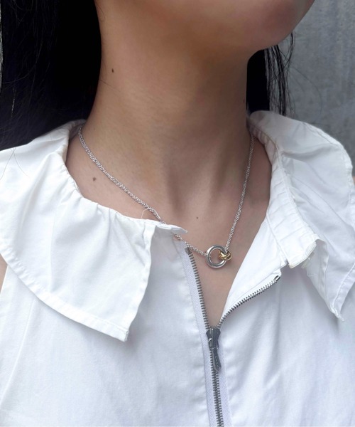 LAPUIS（ラピュイ）の「LAPUIS(ラピュイ)Coil Circle necklace（ネックレス・レディース・ゴールド/マルチ/シルバー・FREE）」の17枚目の写真