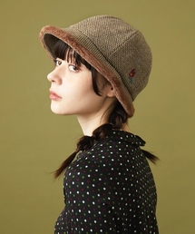 Jocomomola（ホコモモラ）の「ツイードチェック柄ハット（ニットキャップ/ビーニー）」