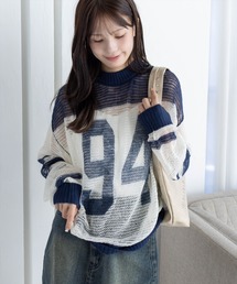 clear | ナンバリング透かしニットトップス[カジュアル 着回し抜群 大人]≪AW新作≫(ニット/セーター)