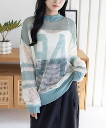 clear | ナンバリング透かしニットトップス[カジュアル 着回し抜群 大人]≪AW新作≫(ニット/セーター)