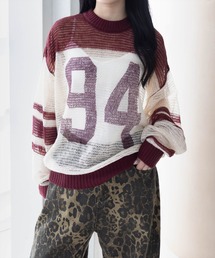 clear | ナンバリング透かしニットトップス[カジュアル 着回し抜群 大人]≪AW新作≫(ニット/セーター)