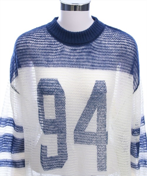 clear（クリア）の「ナンバリング透かしニットトップス[カジュアル 着回し抜群 大人]（ニット/セーター・レディース・ネイビー/グリーン/ボルドー・F）」の13枚目の写真