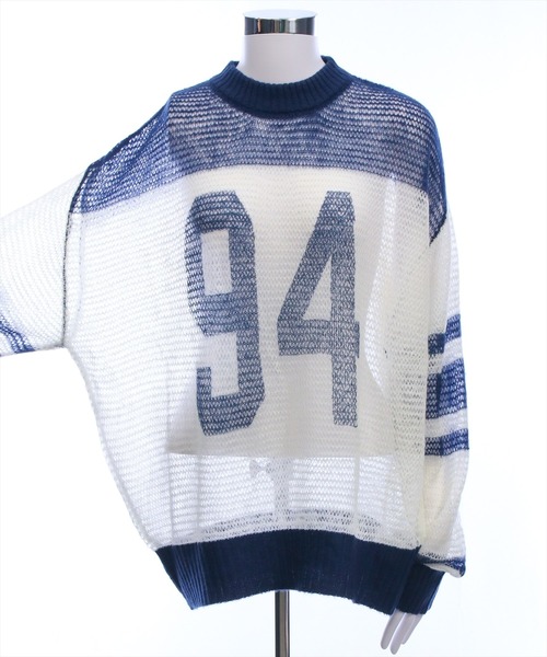 clear（クリア）の「ナンバリング透かしニットトップス[カジュアル 着回し抜群 大人]（ニット/セーター・レディース・ネイビー/グリーン/ボルドー・F）」の14枚目の写真