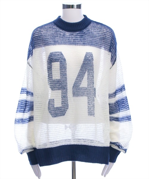 clear（クリア）の「ナンバリング透かしニットトップス[カジュアル 着回し抜群 大人]（ニット/セーター・レディース・ネイビー/グリーン/ボルドー・F）」の19枚目の写真