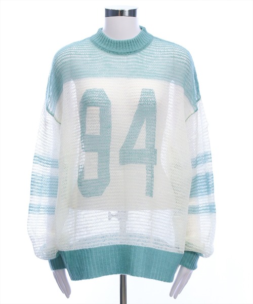 clear（クリア）の「ナンバリング透かしニットトップス[カジュアル 着回し抜群 大人]（ニット/セーター・レディース・ネイビー/グリーン/ボルドー・F）」の20枚目の写真