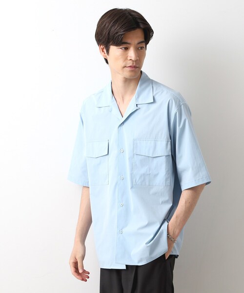 THE SHOP TK (ザ ショップ ティーケー )の「CAVEダブルフラップ半袖シャツ【吸水速乾/ストレッチ/洗濯機OK】(シャツ/ブラウス・メンズ・ライトベージュ/サックスブルー/ネイビー・02/03/04)」の3枚目の写真