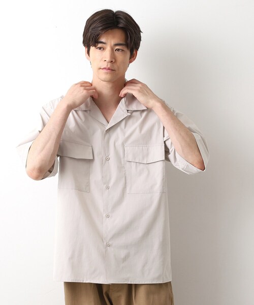 THE SHOP TK (ザ ショップ ティーケー )の「CAVEダブルフラップ半袖シャツ【吸水速乾/ストレッチ/洗濯機OK】(シャツ/ブラウス・メンズ・ライトベージュ/サックスブルー/ネイビー・02/03/04)」の2枚目の写真