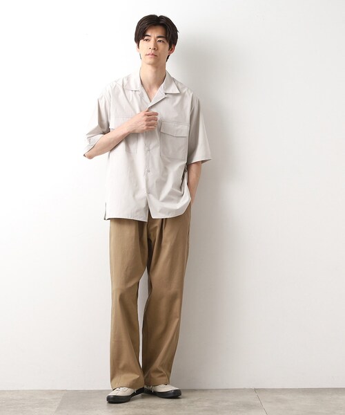 THE SHOP TK (ザ ショップ ティーケー )の「CAVEダブルフラップ半袖シャツ【吸水速乾/ストレッチ/洗濯機OK】(シャツ/ブラウス・メンズ・ライトベージュ/サックスブルー/ネイビー・02/03/04)」の6枚目の写真