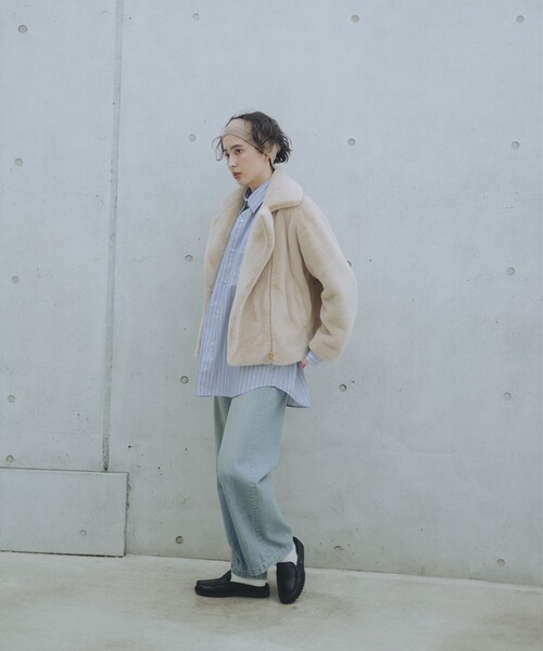 B:MING by BEAMS(ビーミングバイビームス)の「ファー ブルゾン(ブルゾン・レディース・チャコールグレー/ホワイト系その他5・SMALL/MEDIUM)」の3枚目の写真