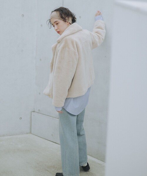 B:MING by BEAMS(ビーミングバイビームス)の「ファー ブルゾン(ブルゾン・レディース・チャコールグレー/ホワイト系その他5・SMALL/MEDIUM)」の4枚目の写真