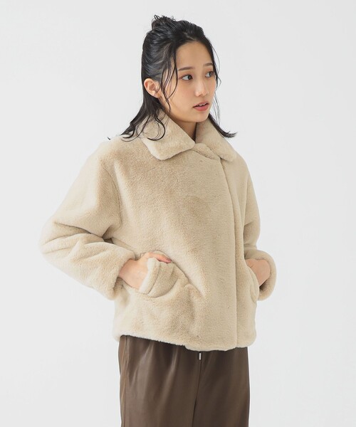 B:MING by BEAMS(ビーミングバイビームス)の「ファー ブルゾン(ブルゾン・レディース・チャコールグレー/ホワイト系その他5・SMALL/MEDIUM)」の8枚目の写真