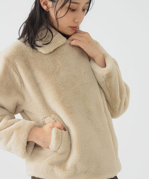 B:MING by BEAMS(ビーミングバイビームス)の「ファー ブルゾン(ブルゾン・レディース・チャコールグレー/ホワイト系その他5・SMALL/MEDIUM)」の9枚目の写真