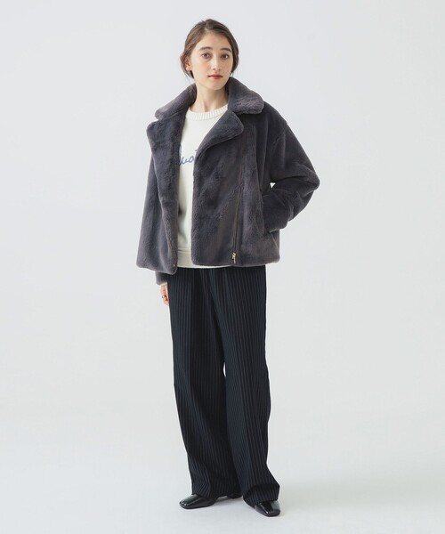 B:MING by BEAMS(ビーミングバイビームス)の「ファー ブルゾン(ブルゾン・レディース・チャコールグレー/ホワイト系その他5・SMALL/MEDIUM)」の16枚目の写真