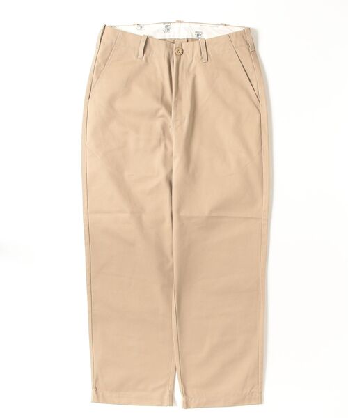 UNIVERSAL OVERALL(ユニバーサルオーバーオール)の「UNIVERSAL OVERALL / WIDE 2タックツイルPANTS / PT-04R(チノパンツ・メンズ・ベージュ/ブラック・28/30/32/34/36)」の1枚目の写真