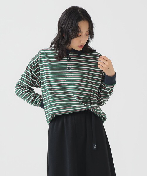 B:MING by BEAMS(ビーミングバイビームス)の「ボーダー ラガーシャツ(Tシャツ/カットソー・レディース・グリーン/ワイン・ONE SIZE)」の17枚目の写真