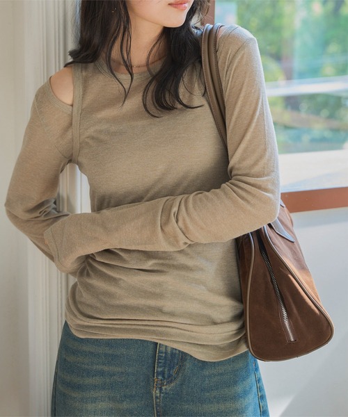 KOBE LETTUCE(コウベレタス)の「スウェードショルダーボストンバッグ(ボストンバッグ・レディース・キャメル/ブラウン/ブラック・F)」の5枚目の写真