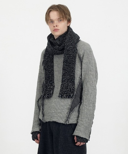 NVRFRGT(ネヴァーフォーゲット)の「PANELED LONG SLEEVE T SHIRT(Tシャツ/カットソー・メンズ・ライトグレー/ブラック・1/2)」の2枚目の写真
