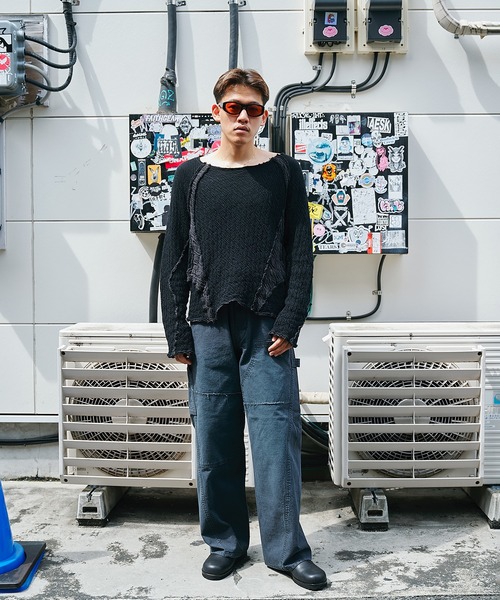 NVRFRGT(ネヴァーフォーゲット)の「PANELED LONG SLEEVE T SHIRT(Tシャツ/カットソー・メンズ・ライトグレー/ブラック・1/2)」の12枚目の写真