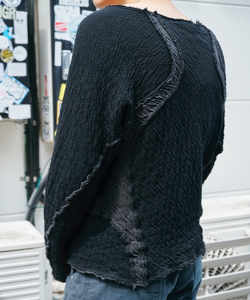 NVRFRGT(ネヴァーフォーゲット)の「PANELED LONG SLEEVE T SHIRT(Tシャツ/カットソー・メンズ・ライトグレー/ブラック・1/2)」の17枚目の写真