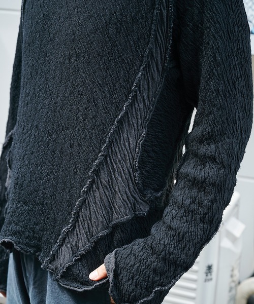 NVRFRGT(ネヴァーフォーゲット)の「PANELED LONG SLEEVE T SHIRT(Tシャツ/カットソー・メンズ・ライトグレー/ブラック・1/2)」の16枚目の写真