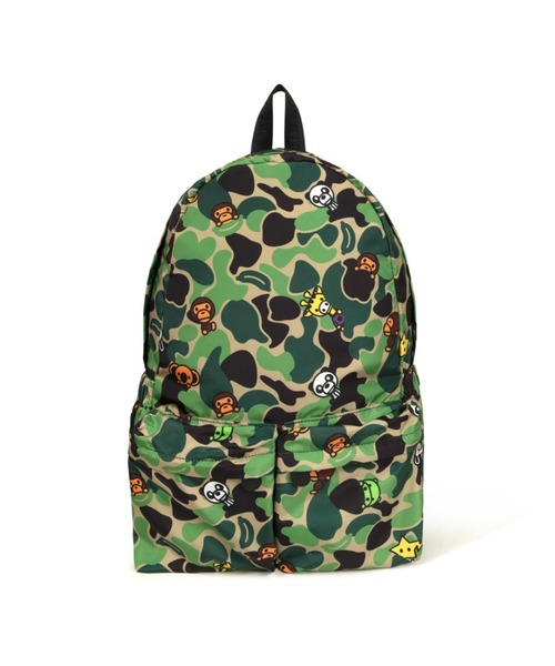 A BATHING APE（アベイシングエイプ）の「ABC MILO ALL FRIENDS LARGE BACKPACK（バックパック/リュック・メンズ・グリーン・FREE）」の2枚目の写真