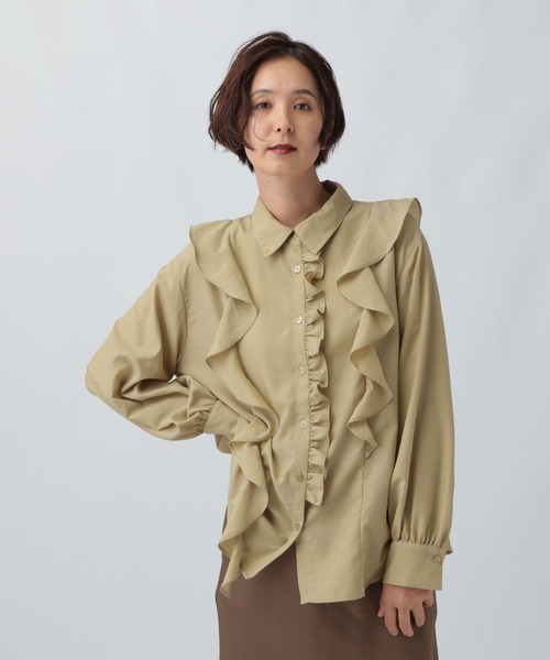 LEPSIM(レプシィム)の「アシメフリルシャツ 582419(シャツ/ブラウス・レディース・ベージュ/ブラック/オフホワイト・FREE)」の16枚目の写真